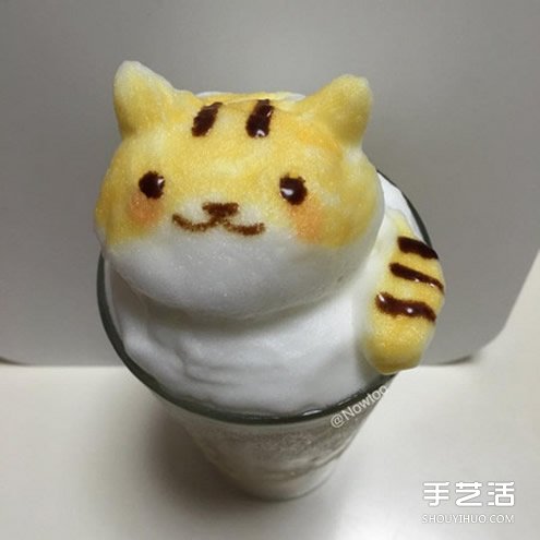 咖啡拉花:將游戲里可愛的貓咪放進咖啡杯中 - m.timenetsule.com