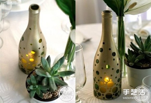 啤酒瓶廢物利用DIY手工制作精美燭臺的方法 - m.timenetsule.com