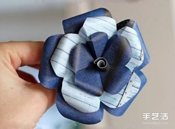 卡紙折花的方法圖解 手工卡紙花朵的做法 - m.timenetsule.com