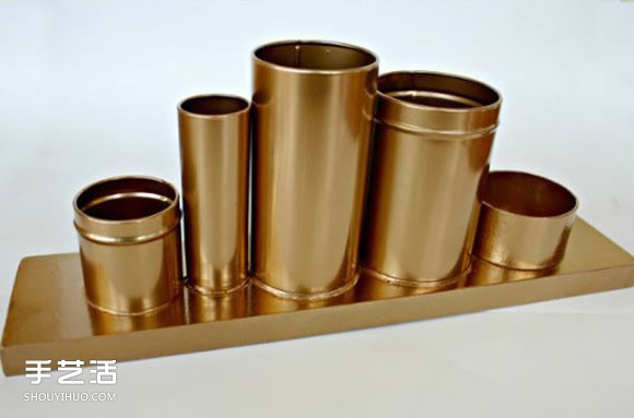 鐵罐廢物利用DIY手工制作漂亮文具架的教程 - m.timenetsule.com